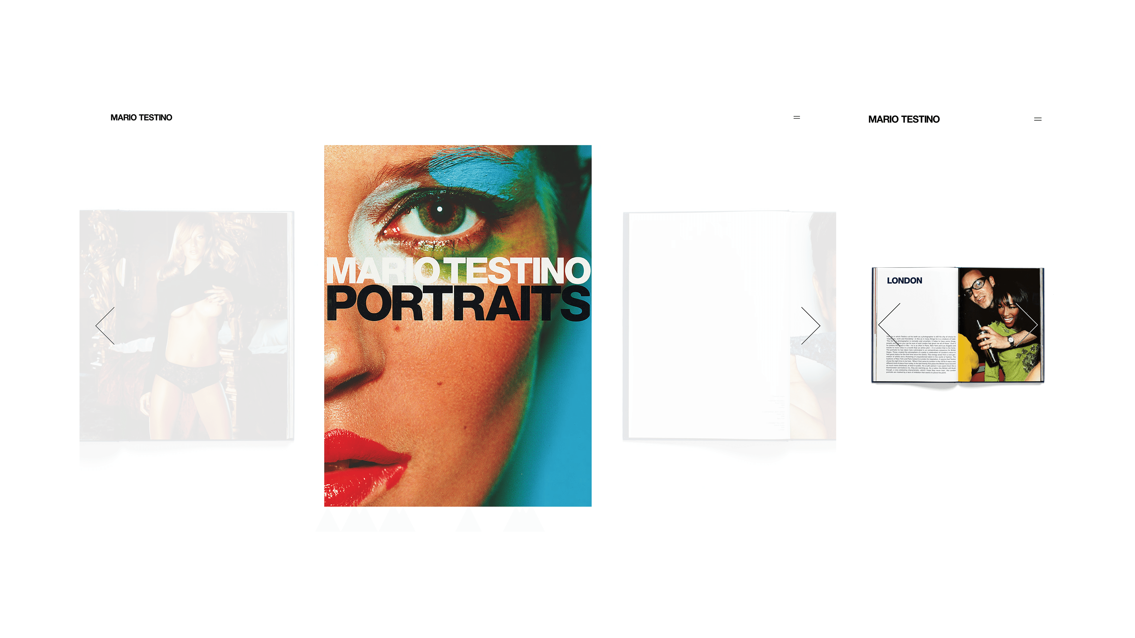 Mobile and desktop version of the Mario Testino website