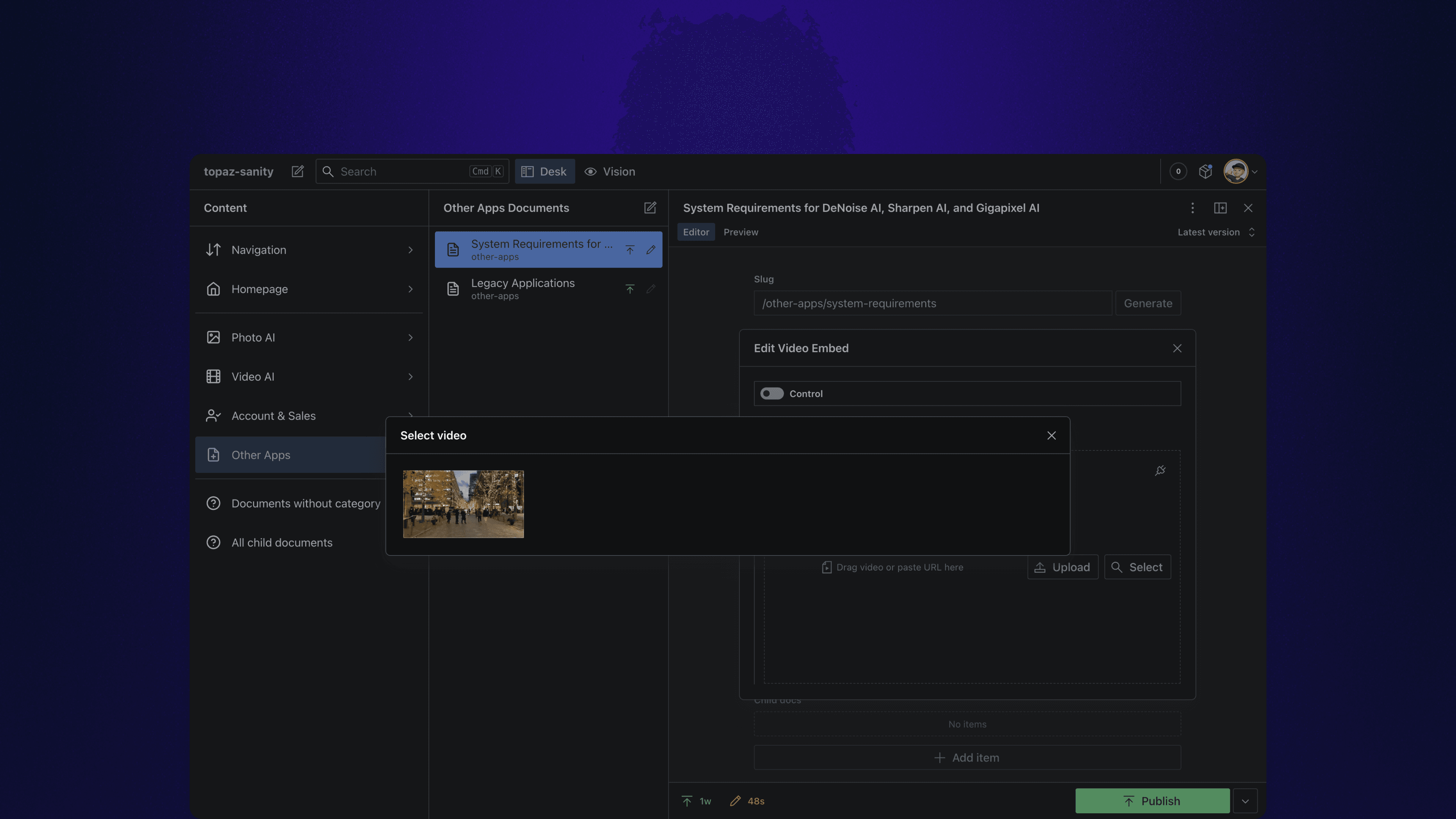 Mux video optimisation directly inside of Sanity