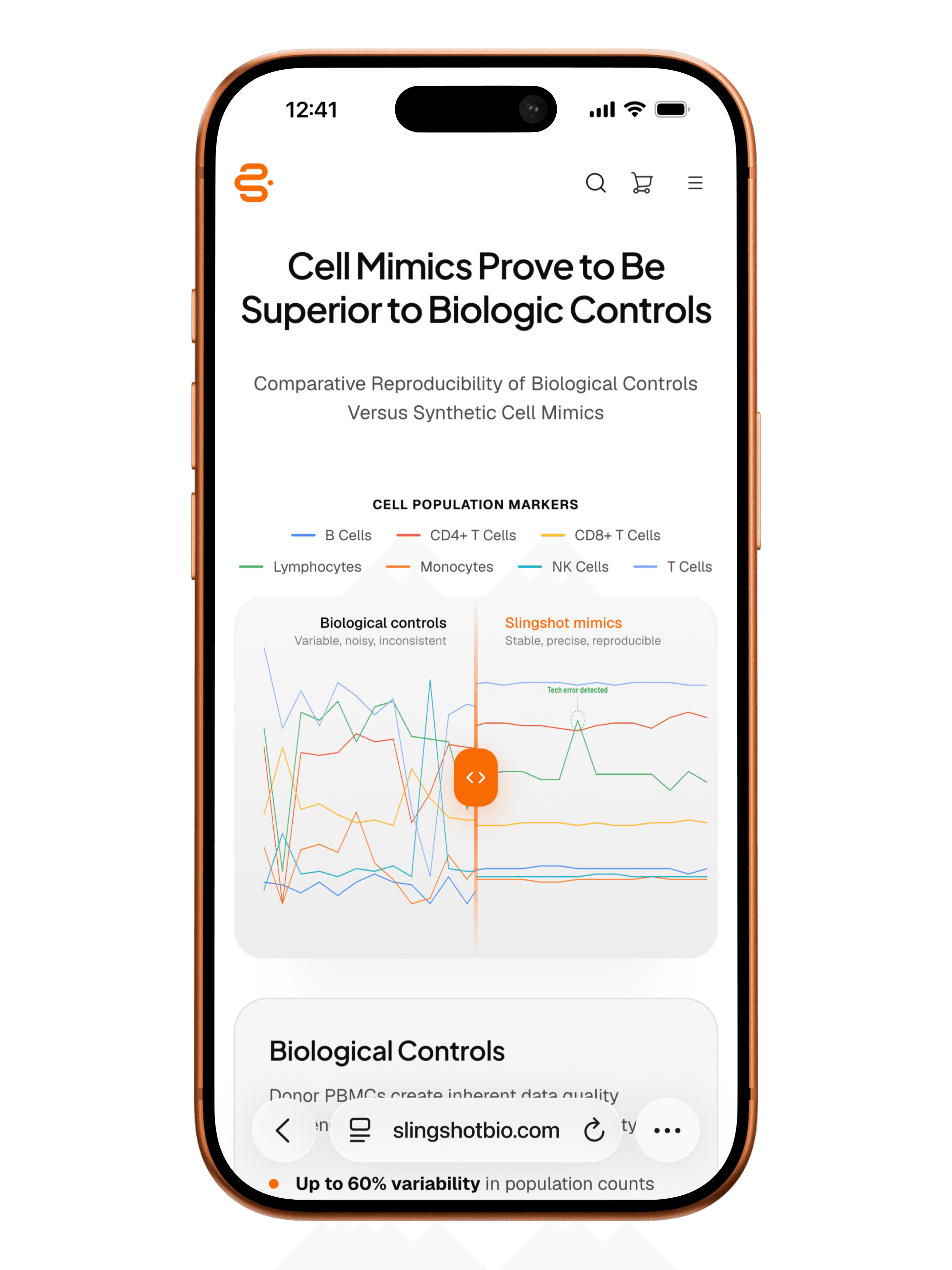 Slingshot Bio landing page on mobile